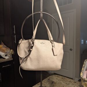 Coach Kelsey Pebbled Leather Satchel Crossbody Shoulder Bag